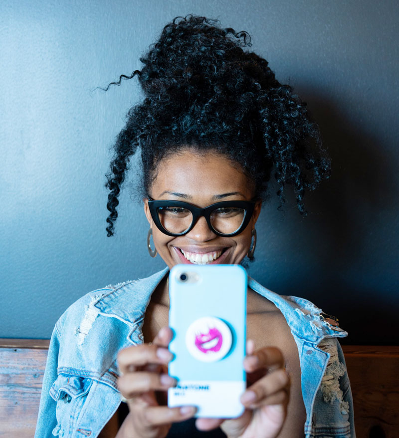 Woman looking at phone